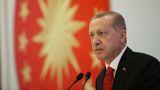 Le président turc Recep Tayyip Erdogan s'est adressé à ses partisans à Trébizonde, une cité balnéaire de la mer Noire.