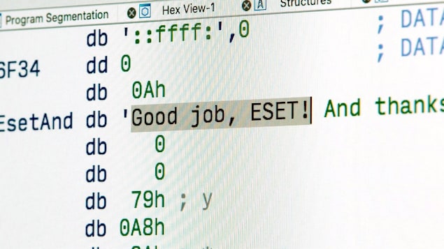Sur l'écran, on peut lire : « Good job, ESET! »