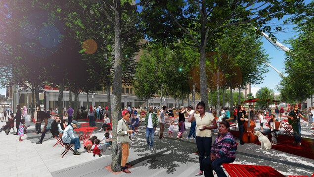Le projet de réaménagement de l'esplanade Clark dans le Quartier des spectacles sera terminé en 2019 au coût de 67,1 millions de dollars. Le projet de réaménagement de l'esplanade Clark dans le Quartier des spectacles sera terminé en 2019 au coût de 67,1 millions de dollars.