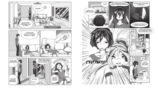 Extrait du livre ESport Geek Life démontrant le contenu de la section manga. Extrait du livre ESport Geek Life démontrant le contenu de la section manga.
