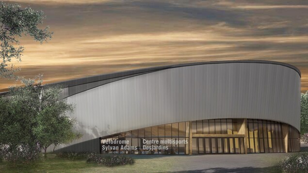 Dessin de l'architecture du futur vélodrome intérieur Sylvan-Adams.
