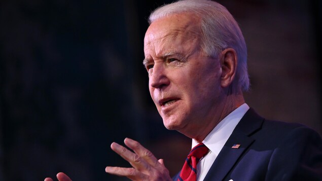 Un gros plan du président américain Joe Biden.