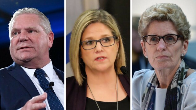 Photo des trois principaux candidats de la campagne