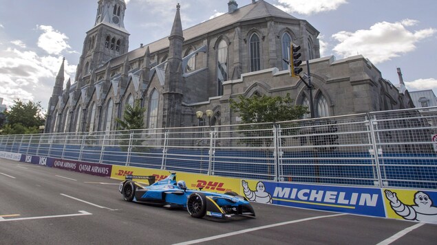 Le Suisse Sebastien Buemi, qui porte les couleurs de l'écurie Renault E.dams, a fait son premier tour de piste sur le circuit montréalais, vendredi.