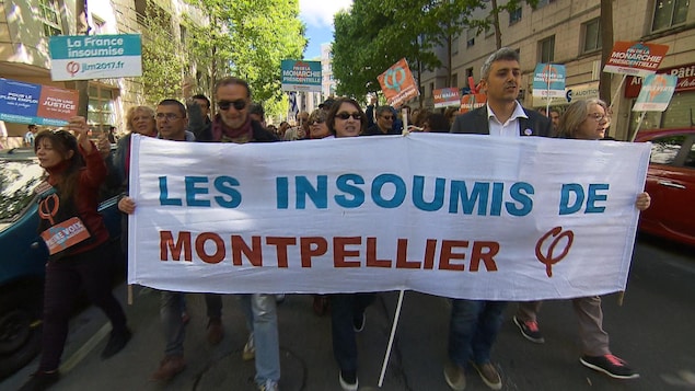 Des partisans de La France insoumise à Montpellier