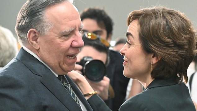 À la veille des élections, François Legault vante les mérites de Christine Fréchette