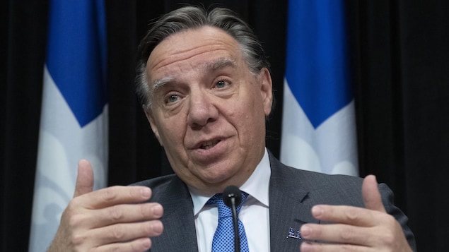 François Legault en point de presse.