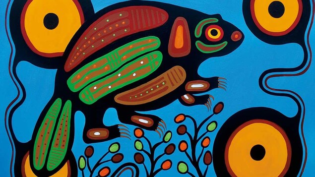 Peinture d'un castor.