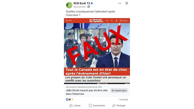 Capture d'écran d'une fausse informations sur Facebook.  