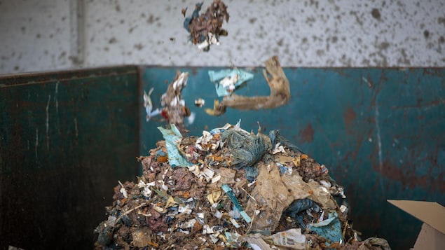 Des déchets de plastique et de carton sont empilés à la ferme Dicklands, à Chilliwack, en Colombie-Britannique, le jeudi 8 juin 2023.