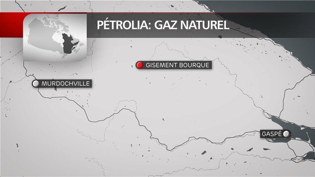 Positionnement du gisement Bourque de Pétrolia Positionnement du gisement Bourque de Pétrolia