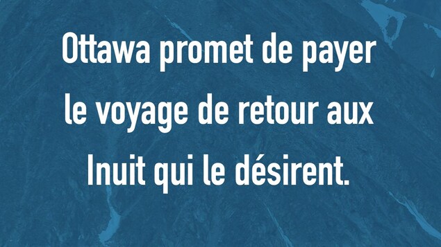 1987 : Ottawa promet de payer le voyage de retour aux Inuit qui le désirent.