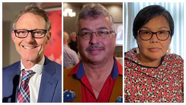 Un montage des trois candidats.