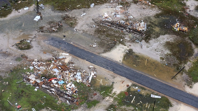 Vue aérienne des dégâts causés par Harvey à Corpus Christi