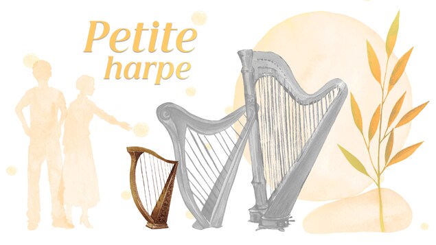 Une petite harpe dans un style dessiné à la main.