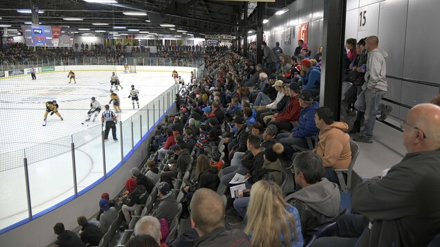 Foule qui regarde un match de hockey Foule qui regarde un match de hockey