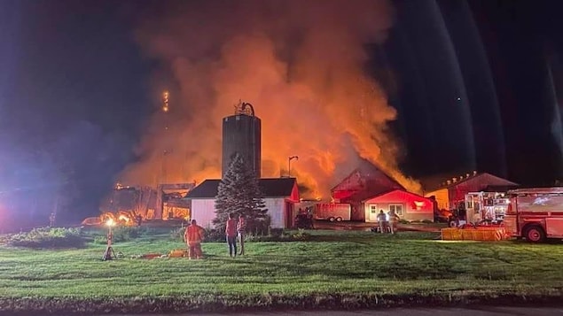 La ferme Drolet et fils a été ravagé par un violent incendie.