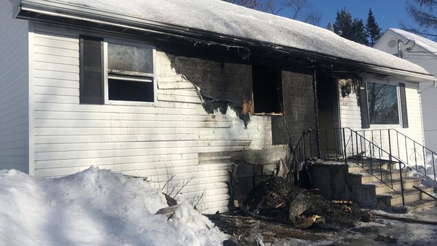 Maison à Fredericton après l'incendie du 23 février 2019.