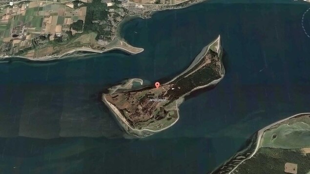 Image d'en haut de l'île James. Image d'en haut de l'île James.