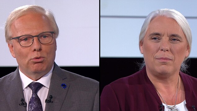 Un montage photo montre Jean-François Lisée et Manon Massé. Un montage photo montre Jean-François Lisée et Manon Massé.