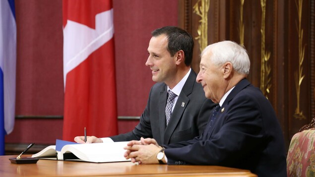 Le ministre de l'Éducation lors de son assermentation.