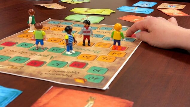 Un plateau de jeu avec des personnages.