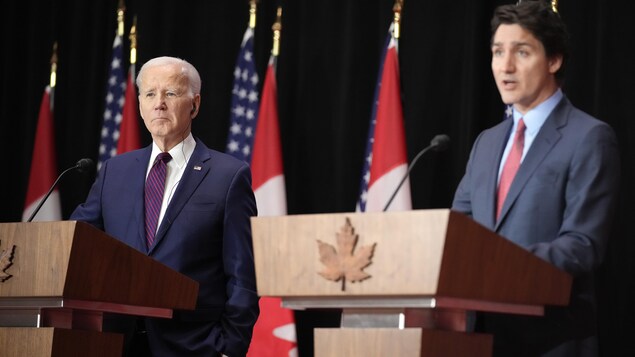 U.S. President Joe Biden speaks during a news conference with Prime Minister Justin Trudeau on March 24, 2023 in Ottawa. 