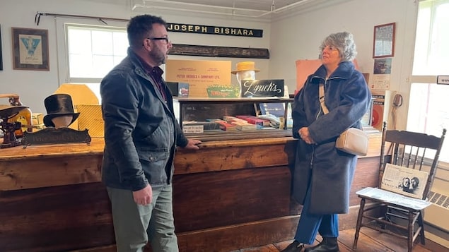 Joe Bishara, left and Patti Durkee have been working for several years to mount an exhibit about the history of the Lebanese and Jewish communities in Yarmouth, N.S. 