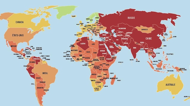 La carte sur la liberté de la presse 2026 de Reporters sans frontières