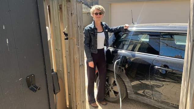 Julia McNally says she finds that Level 1 charging, using a regular wall outlet, is all she needs to keep her electric vehicle powered up. 