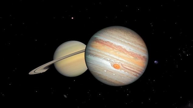 Jupiter et Saturne se rencontrent. 