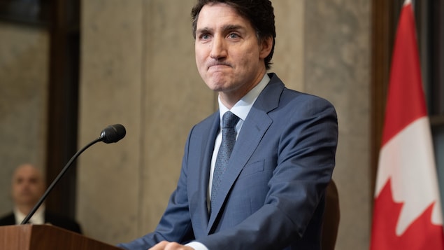Le premier ministre du Canada, Justin Trudeau, lors d'un point de presse le 4 mars 2025 à Ottawa.