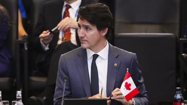 加拿大总理 Justin Trudeau 在布鲁塞尔北约峰会上。