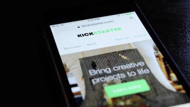 La version mobile du site web de Kickstarter. La version mobile du site web de Kickstarter.