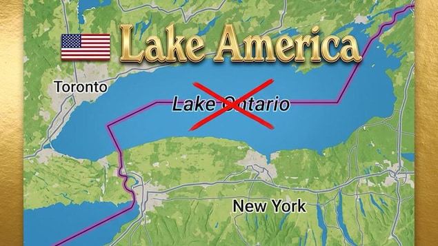Une carte publiée par Donald Trump sur son réseau social Truth Social dépicte le lac Ontario renommé lac de l'Amérique.