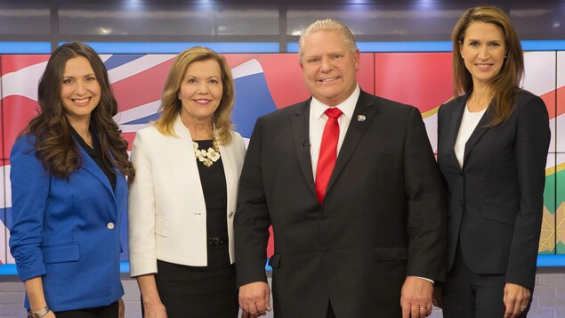 Tanya Granic Allen, Christine Elliott, Doug Ford et Caroline Mulroney