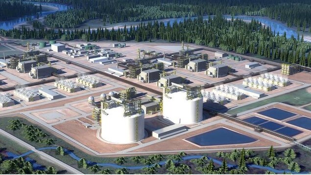 Une représentation du projet de gaz naturel liquéfié dans le nord de la Colombie-Britannique.
