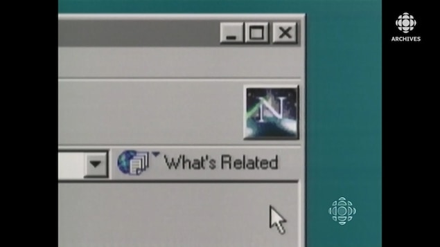 Le logo de Netscape sur une page ouverte du navigateur.
