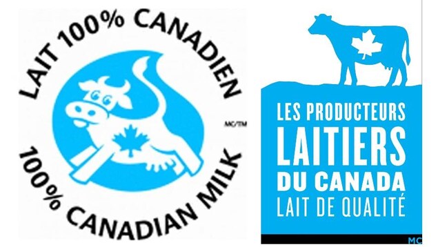 Des logos qui illustrent un produit laitier fabriqué au Canada. Des logos qui illustrent un produit laitier fabriqué au Canada.