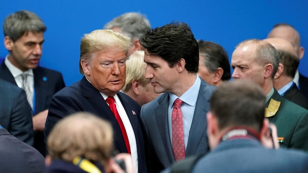 Donald Trump et Justin Trudeau au sommet de l'OTAN, à Londres.