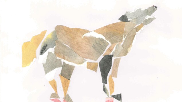 Illustration d'un coup, composée d'un collage.