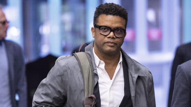 Quebec singer Luck Mervil, who has pleaded guilty to sex-related charges involving a minor, arrives at the courthouse for the sentencing arguments Friday, May 18, 2018 in Montreal. THE CANADIAN PRESS/Paul Chiasson