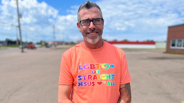 Stephen MacIsaac, who had been attending Summerside Community Church for several years, said he was shocked and hurt by the post, and ordered this custom T-shirt to express what he believes.