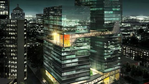 À l'intersection du boulevard Robert-Bourassa et de la rue Saint-Jacques, la compagnie Magil Laurentienne souhaite construire deux tours qui ajouteraient 800 000 pieds carrés d'espace pour des bureaux à Montréal. À l'intersection du boulevard Robert-Bourassa et de la rue Saint-Jacques, la compagnie Magil Laurentienne souhaite construire deux tours qui ajouteraient 800 000 pieds carrés d'espace pour des bureaux à Montréal.