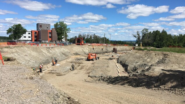 Des travailleurs sur le chantier de la Maison Le Chêne