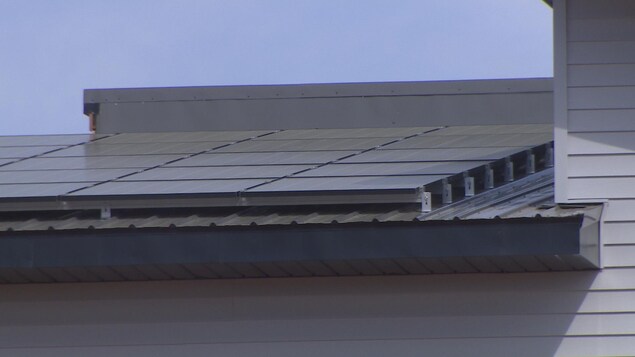 Une toiture tapissée de panneaux solaires.