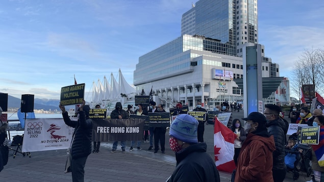 Manifestation à Vancouver contre les Jeux olympiques d’hiver de Pékin