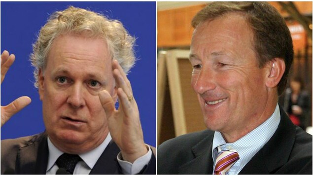L'ex-premier ministre du Québec Jean Charest et l'ex-grand argentier libéral Marc Bibeau