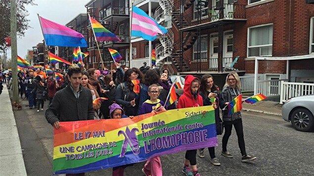 Une marche contre l'homophobie à Trois-Rivières. Une marche contre l'homophobie à Trois-Rivières.