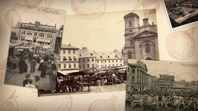 Images d'archives en noir et blanc des marchés public de Québec au fil du temps